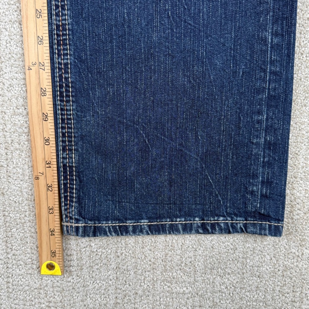 Affliction Mens 42x34 Ace Embroidered Straight Leg Denim Blue Jeans - Picture 10 of 12